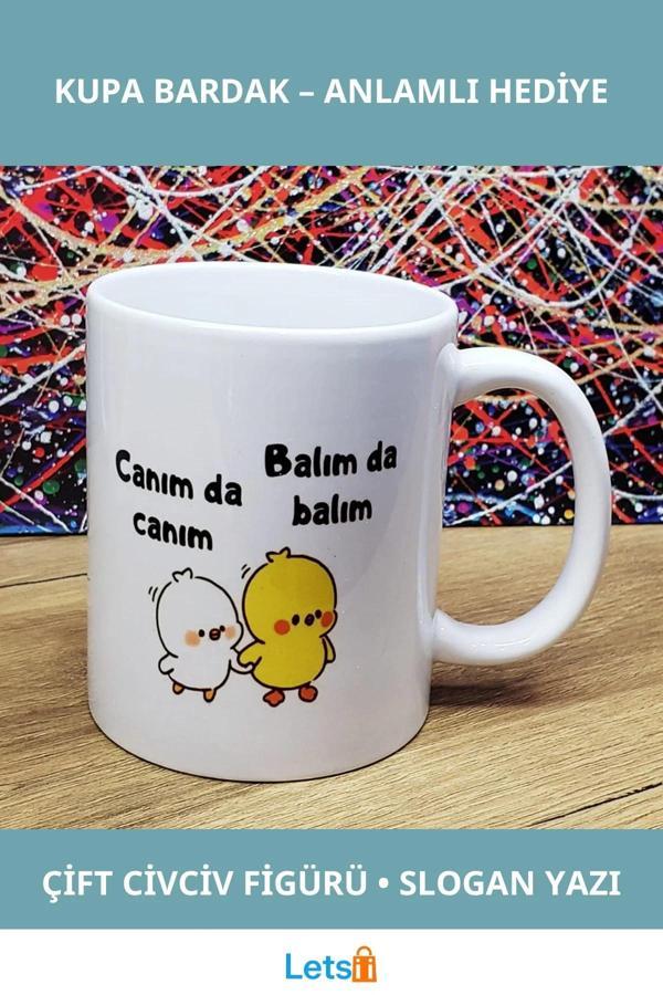 Canım Da Canım Balım Da Balım Taşlı Porselen Kupa Bardak - Image 1