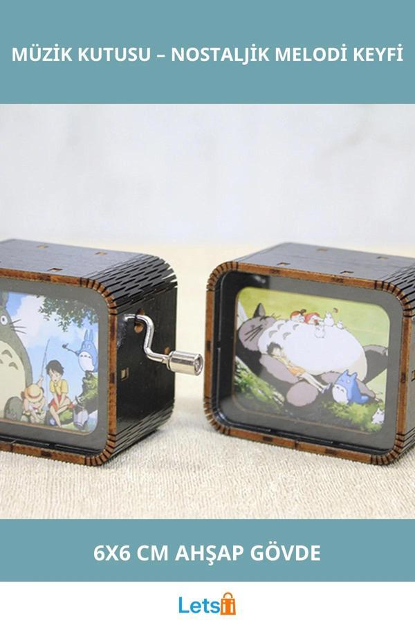Totoro Ahşap Müzik Kutusu 6x6 cm - Image 1