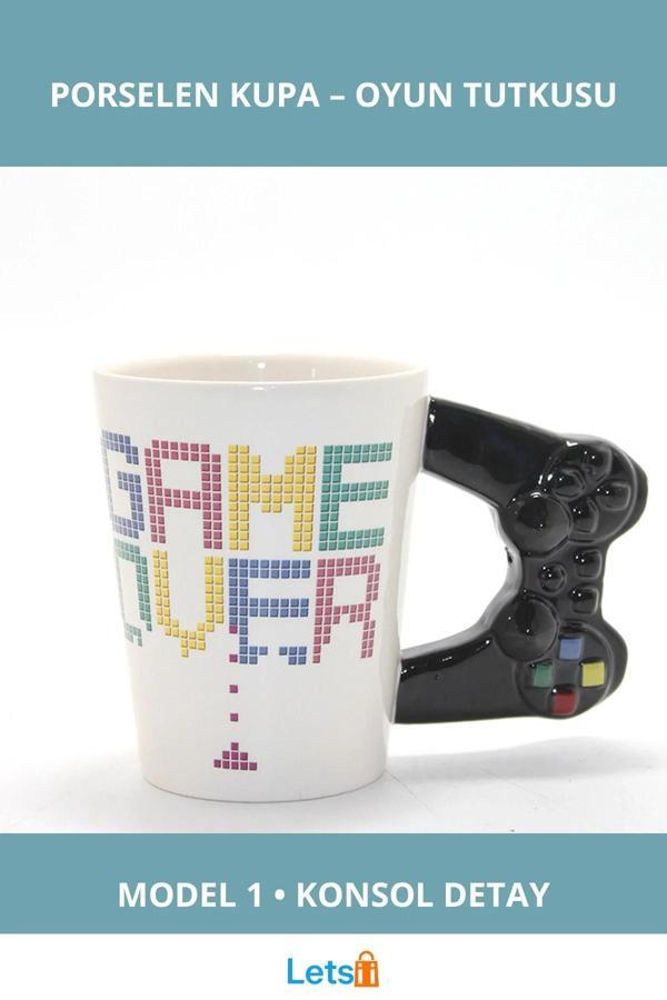 Game Over Temalı Porselen Kupa Bardak - Image 1