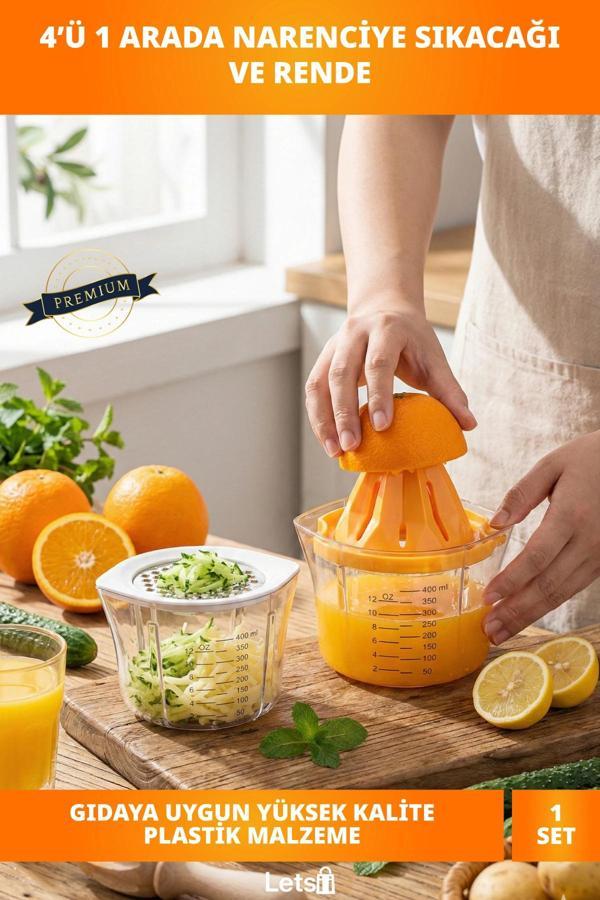 Çok Fonksiyonlu Rendeli Narenciye Sıkacağı Süzgeçli, Sağlam, Ergonomik - Image 1