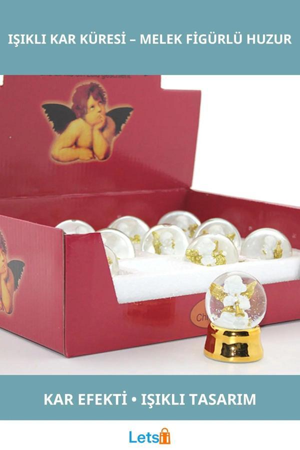 Işıklı Minik Melekli Kar Küresi Kış Temalı Dekorasyon - Image 1