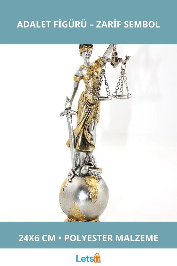 Dayanıklı Polyester Adalet Figürü 24x6 cm Dekoratif Aksesuar - Image 1