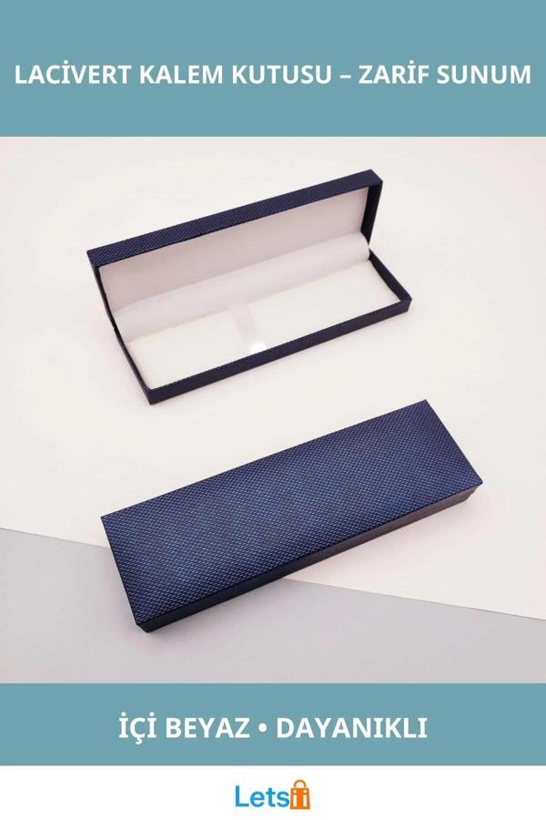 Lacivert Şık Hediyelik Kalem Kutusu 16 cm x 5 cm - Image 1