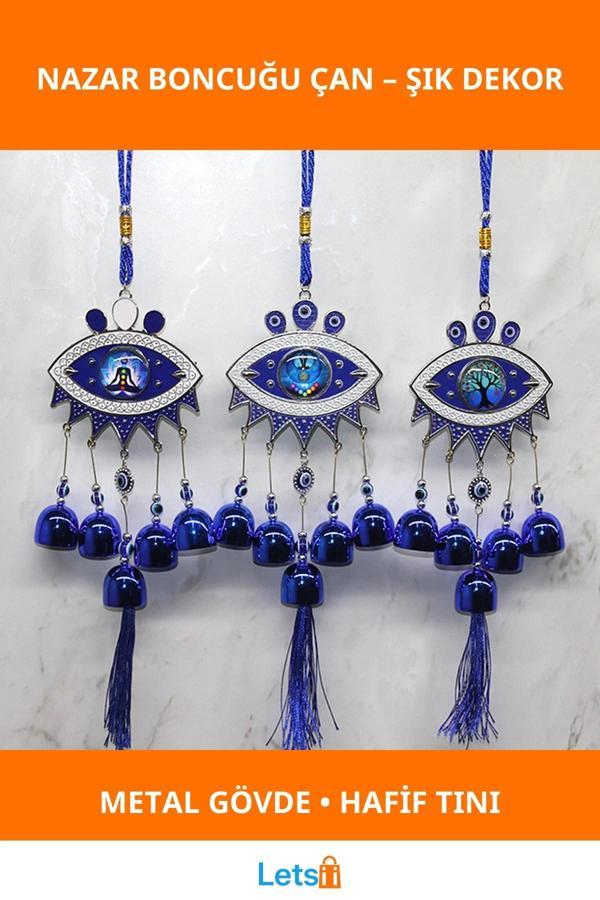 Metal Nazar Boncuğu Çan Dekoratif Aksesuar - Image 1