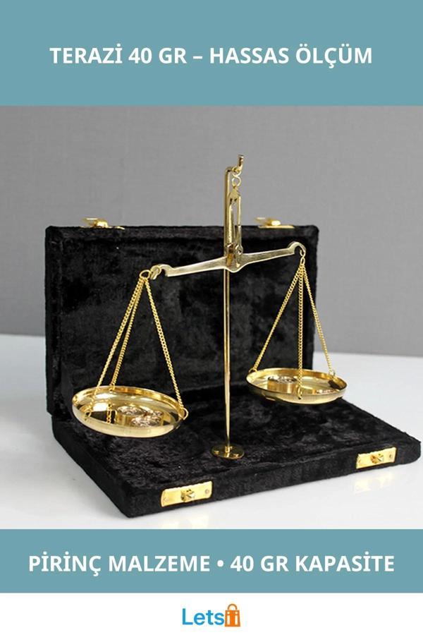 Pirinç Malzemeden Üretilmiş Şık ve Hassas 40 Gr Terazi - Image 1