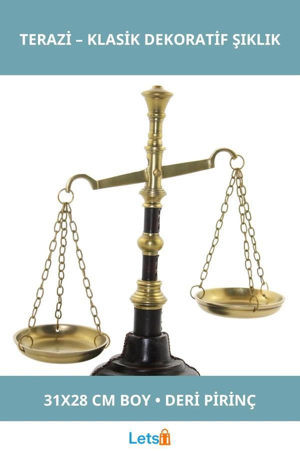 Pirinç Derili Şık Nostaljik Terazi 31x28 cm - Image 1