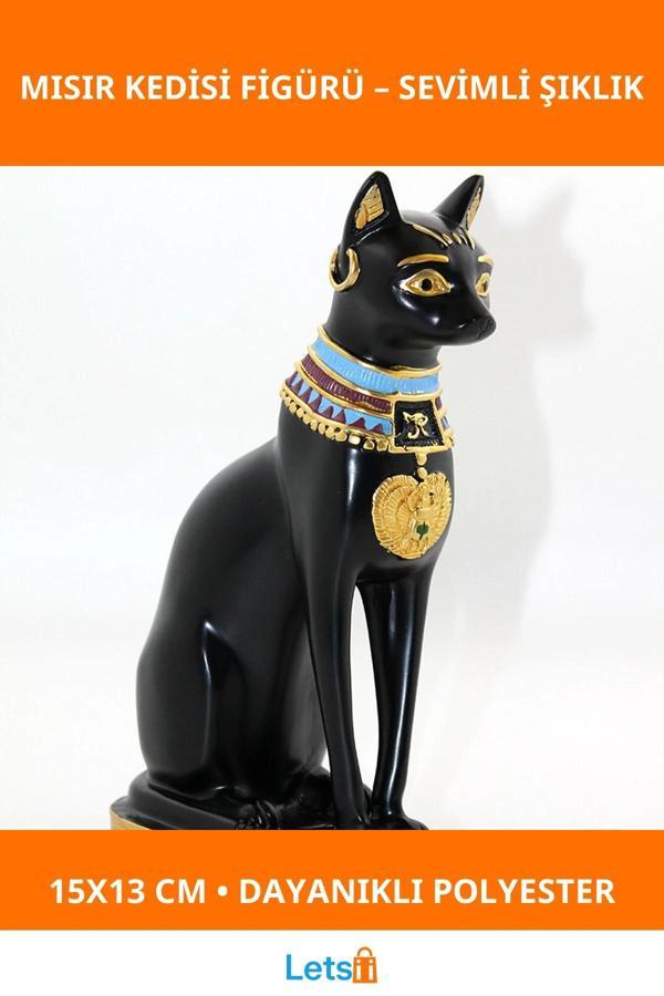 Şirin Polyester Mısır Kedisi Figürü 15x13 cm - Image 1
