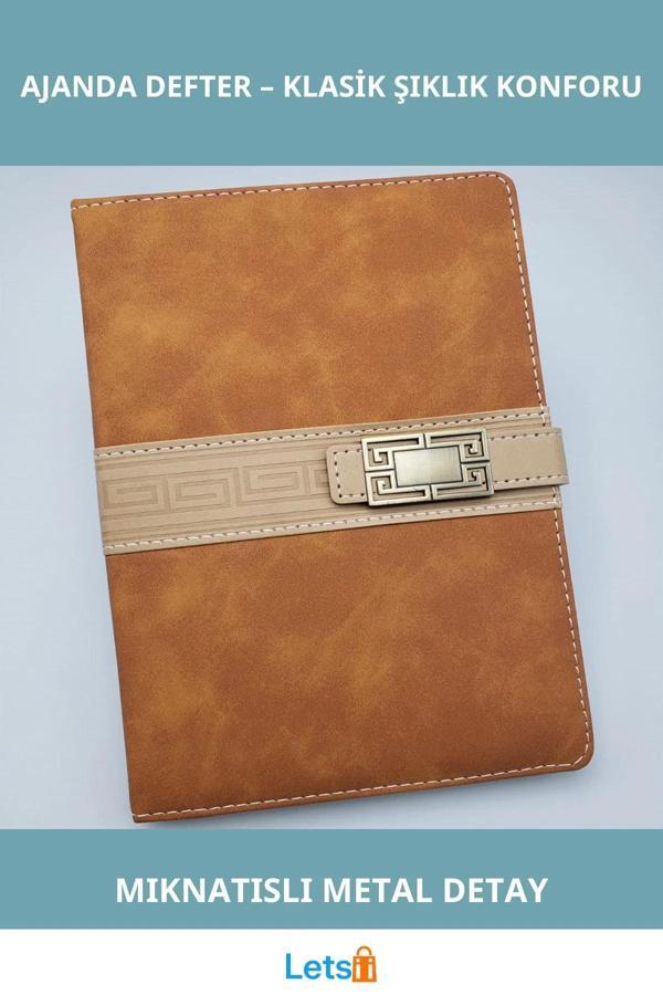 Şık Tasarımlı Kaliteli Taba Renkli Tarihsiz Ajanda Defteri A5 Boyut - Image 1