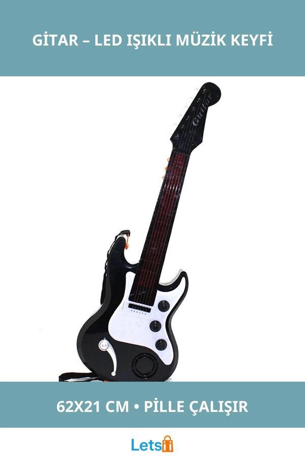 Müzikli LED Işıklı Dekoratif Gitar 62x21 cm - Image 1