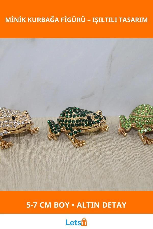 Swarovski Taşlı Minik Kurbağa Figürü Altın Kaplama 5 7 cm - Image 1