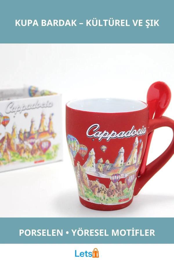 Yöresel Motifli Porselen Tekli Kupa Bardak - Image 1