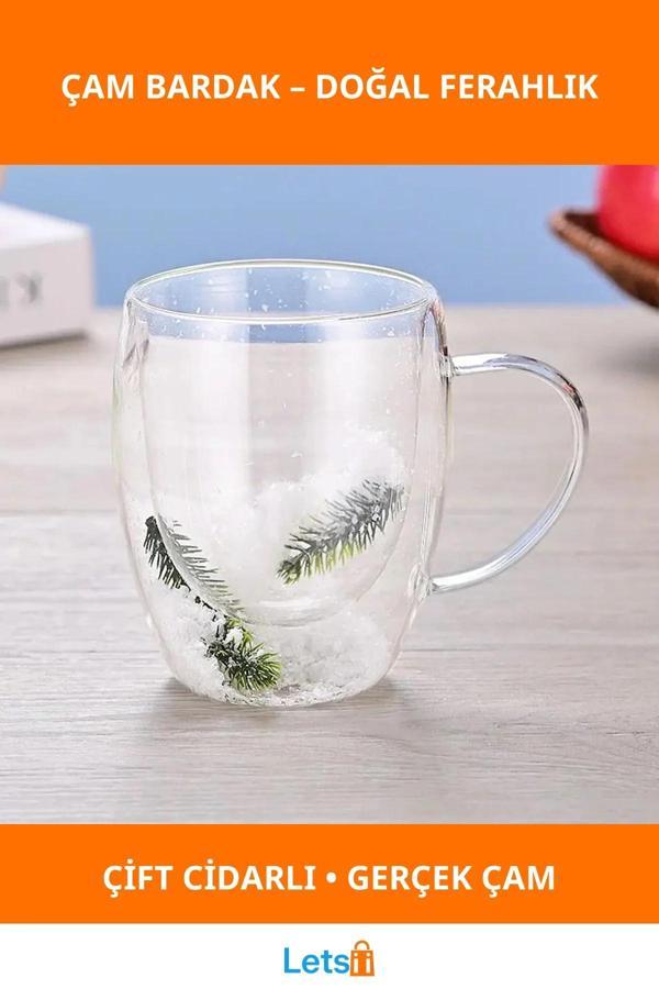 Çift Cidarlı Doğal Çam Bardak ile Ferah İçecek Deneyimi - Image 1