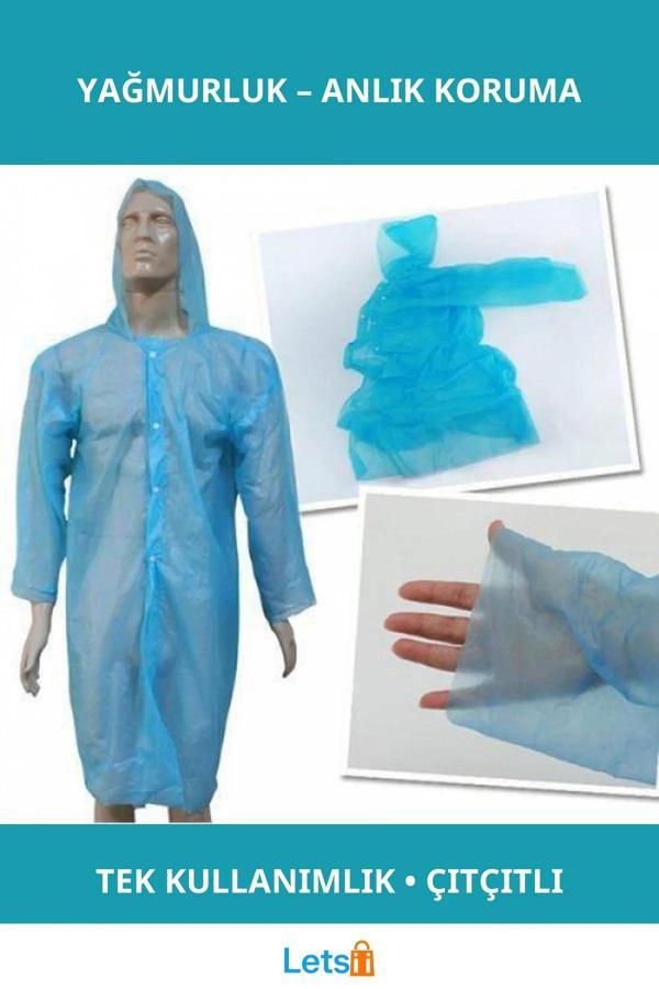 Kapüşonlu Tek Kullanımlık Yağmurluk Renkli ve Pratik Yağmura Karşı Koruma - Image 1