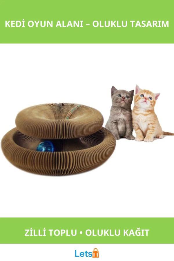 Şekillendirilebilir Dayanıklı Oluklu Kağıt Kedi Oyun Alanı - Image 1