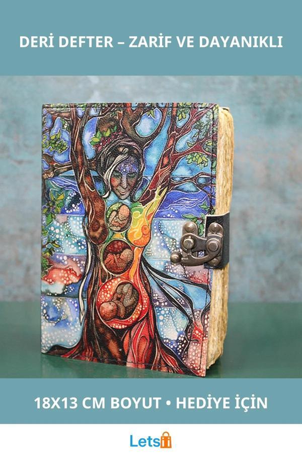 Zarif Deri Kapaklı Yazı Defteri 18x13 cm Hediye Değeri - Image 1