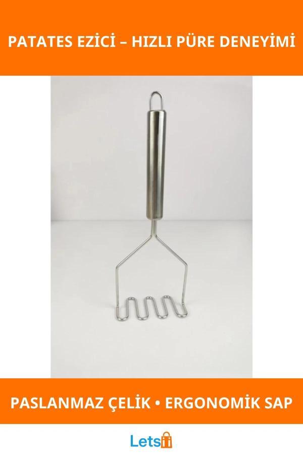Dayanıklı Paslanmaz Çelik Patates Ezici Mutfak Aleti - Image 1