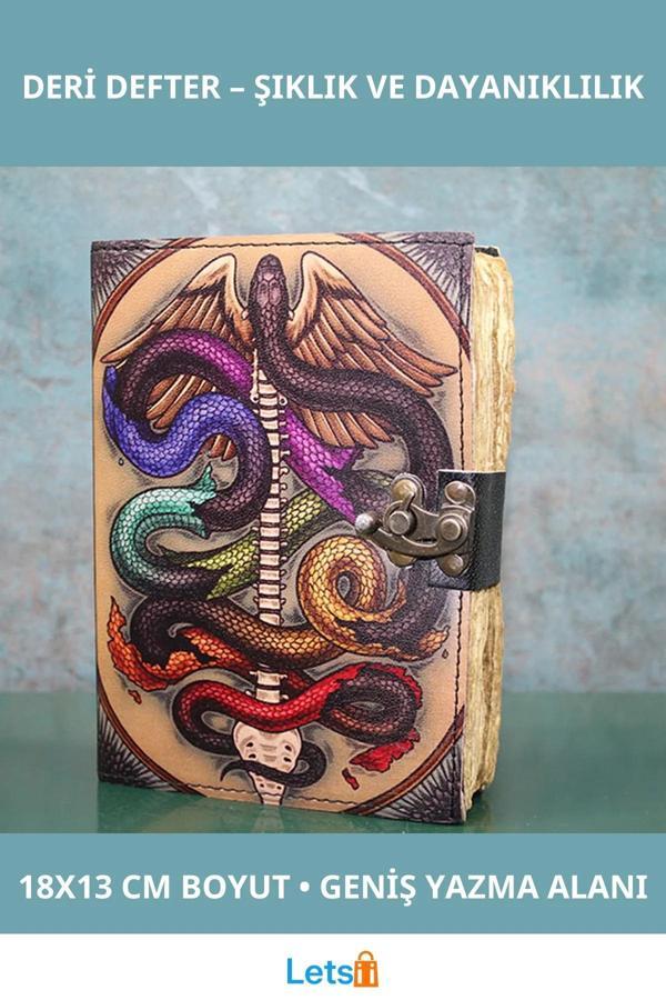 Şık Deri Kapaklı Günlük Defter 18x13 cm - Image 1