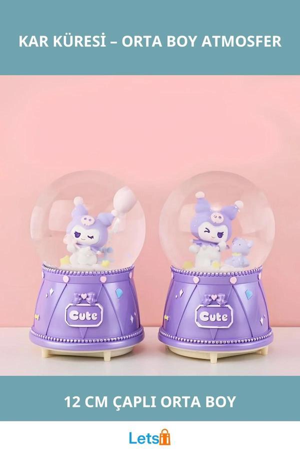 Kuromi Işıklı Müzikli Kar Küresi Orta Boy - Image 1