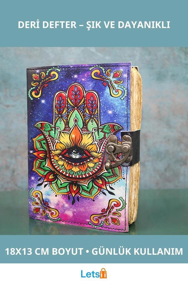 Şık Deri Kapaklı Günlük Defter 18x13 cm - Image 1