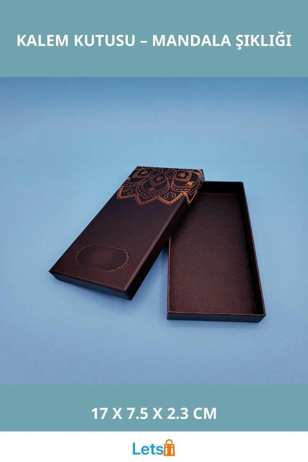 Mandala Tasarımlı Şık Kalem Kutusu 17 cm x 7.5 cm x 2.3 cm - Image 1