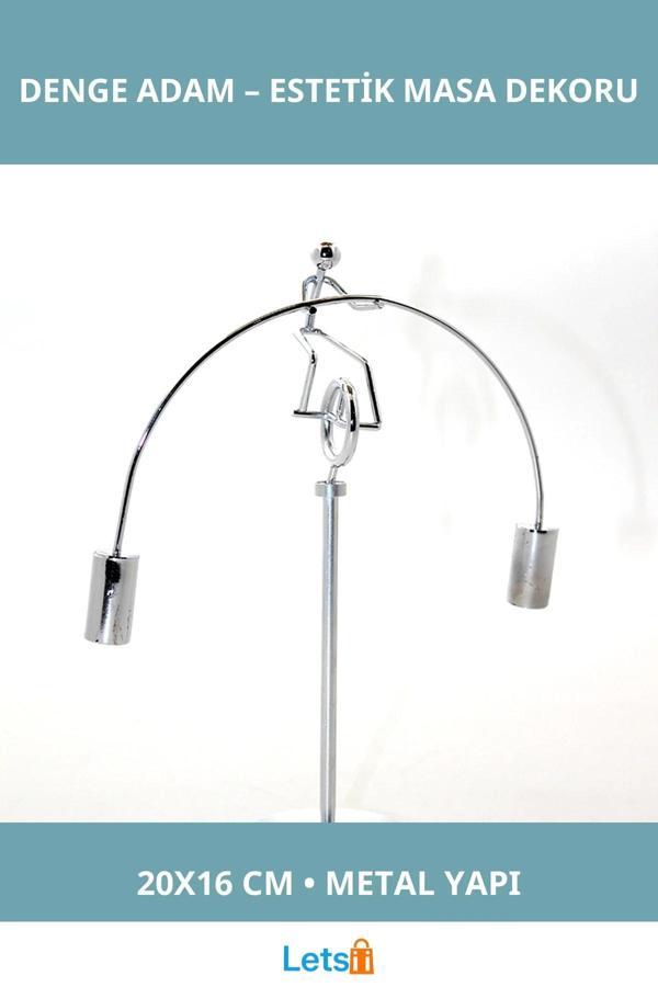 Metal Newton Denge Adam 20x16 cm Estetik Masa Dekoru - Image 1