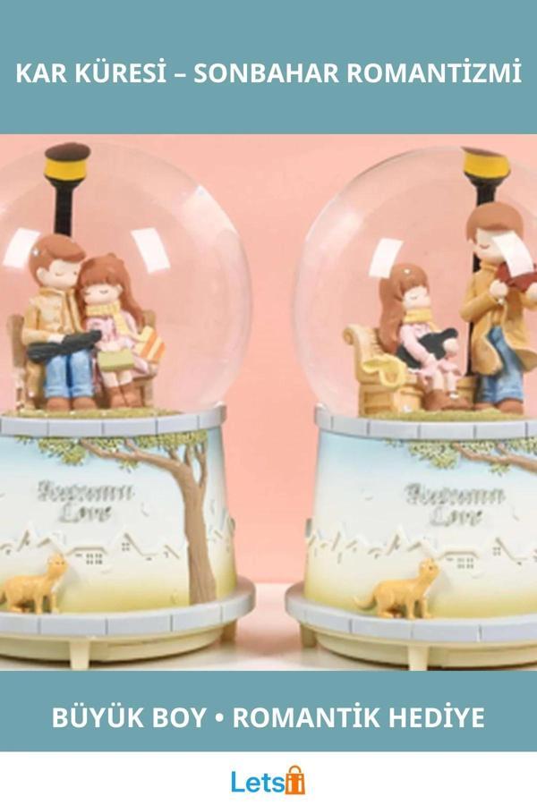 Büyük Boy Sonbahar Temalı Sevgili Kar Küresi - Image 1