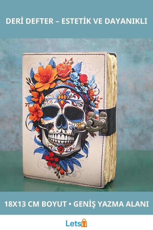 Estetik Deri Kapaklı Günlük Defter 18x13cm - Image 1