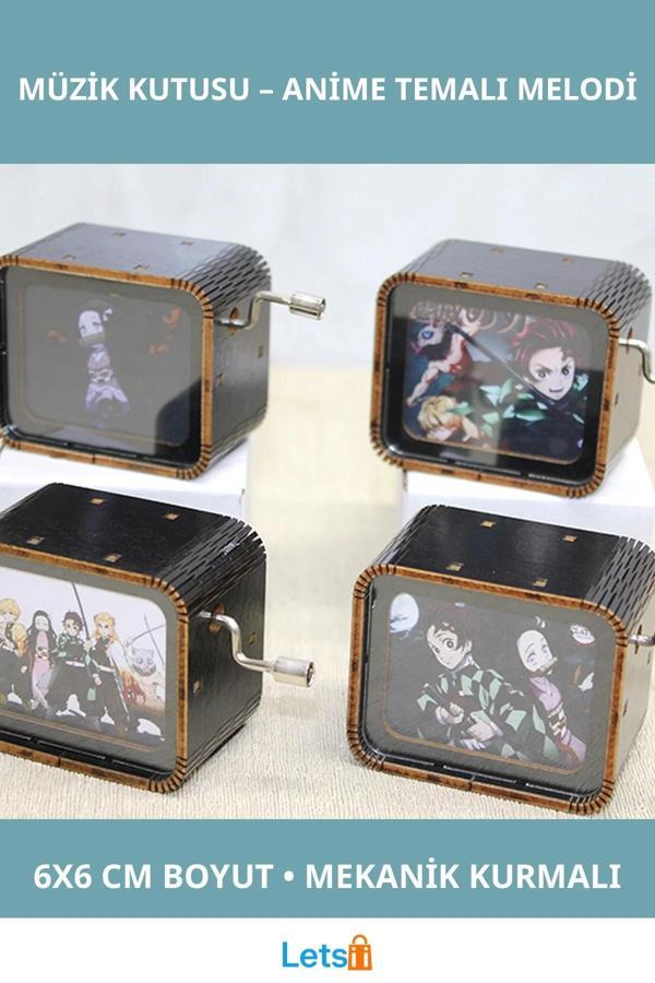 Demon Slayer Temalı Ahşap Müzik Kutusu 6x6 cm - Image 1
