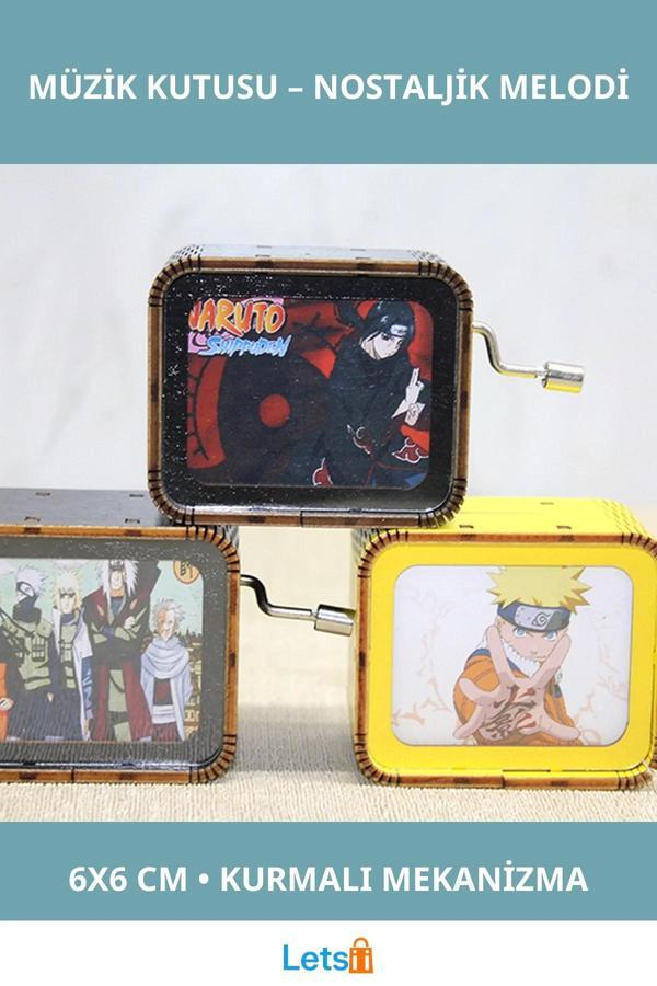 Naruto Anime Temalı Ahşap Müzik Kutusu 6x6 cm - Image 1