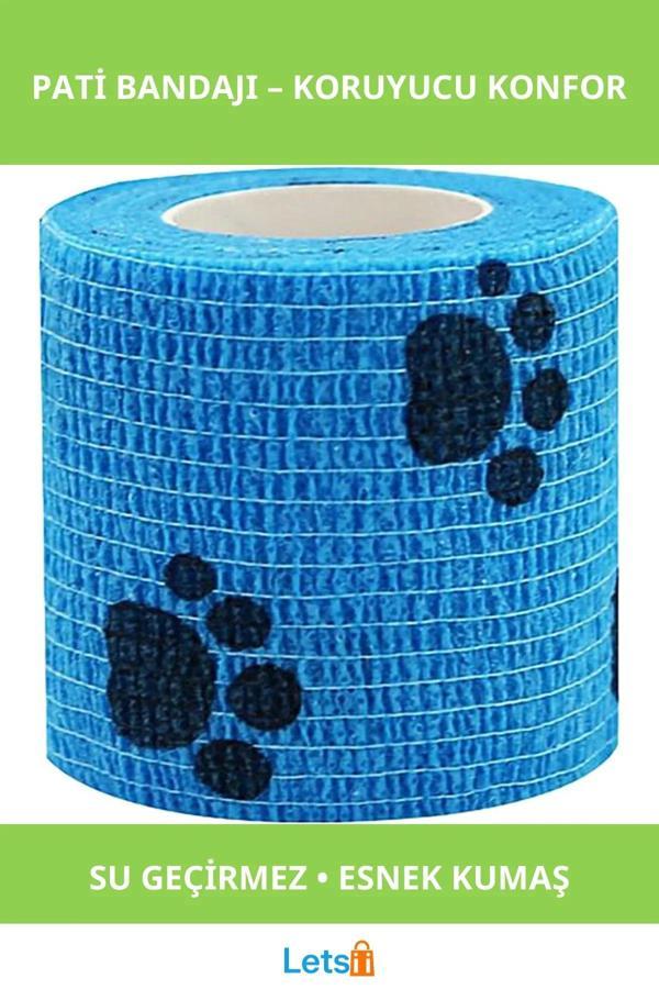 Su Geçirmez Pati Desenli Evcil Hayvan Bandajı - Image 1