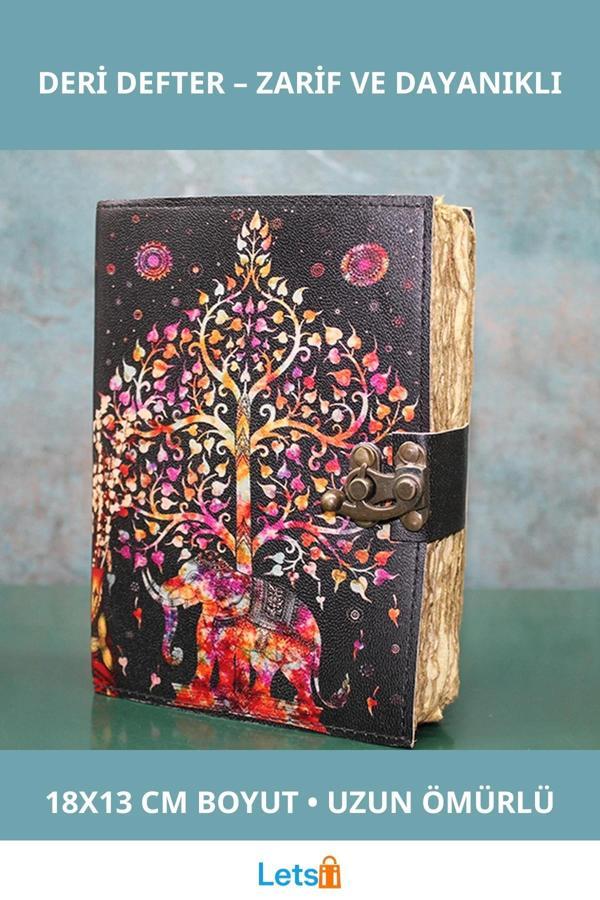 Zarif Deri Defter 18x13 cm Dayanıklı Yazma Aracı - Image 1