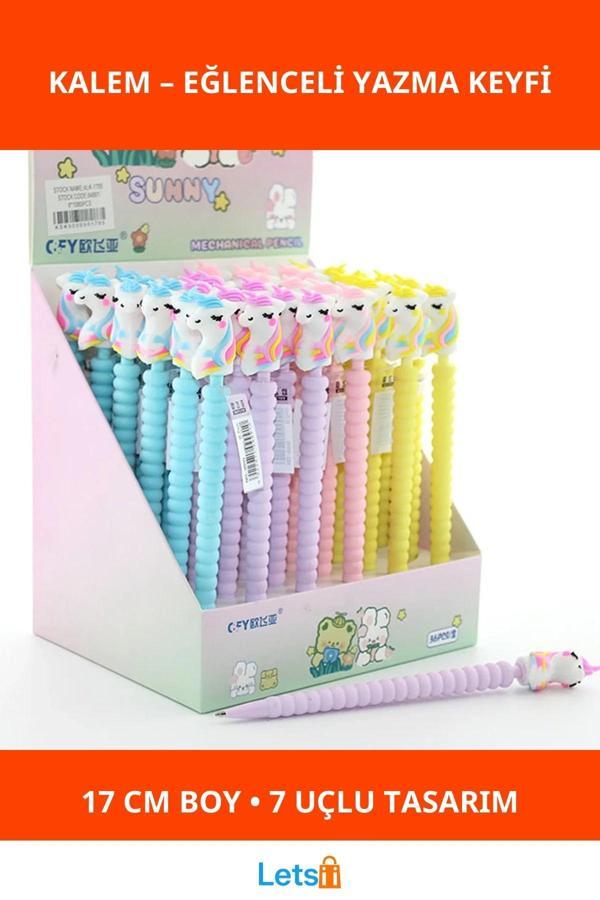 Unicorn Figürlü Renkli Eğlenceli Uçlu Kalem 17 cm - Image 1