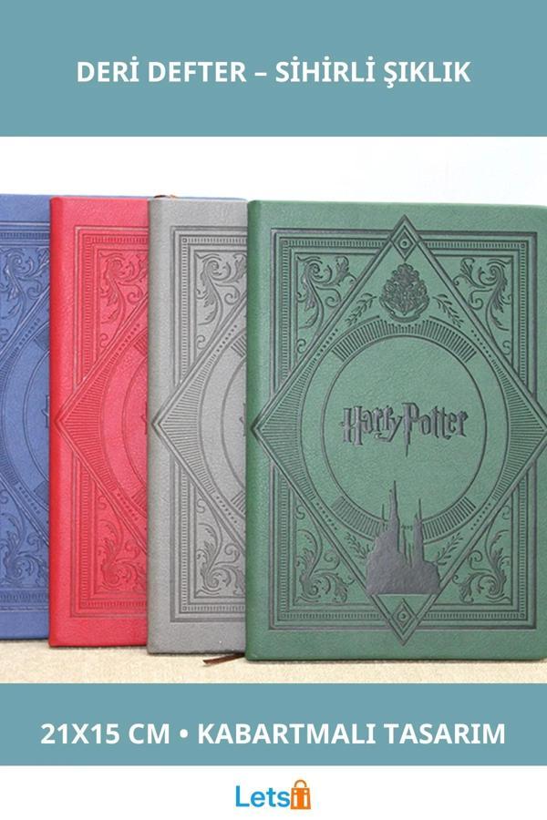 Harry Potter Temalı Deri Defter 21x15 cm Renkli - Image 1