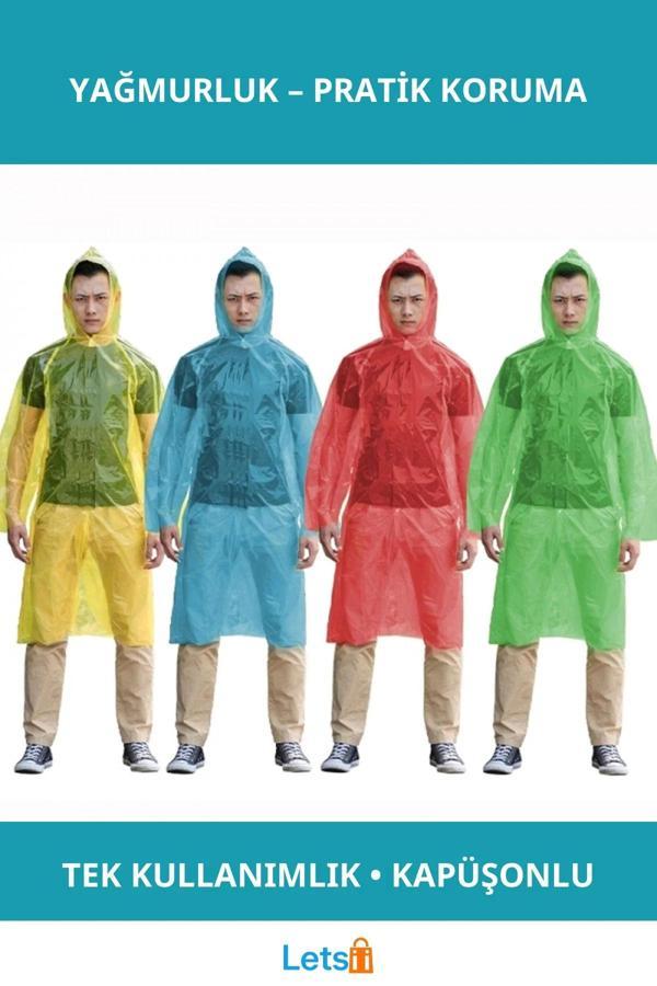 Tek Kullanımlık Su Geçirmez Yağmurluk 1 Adet - Image 1