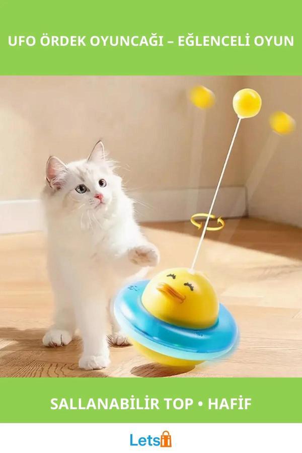 UFO Şekilli Sevimli Ördek Kedi Oyuncağı ile Eğlenceli Oyun Deneyimi - Image 1