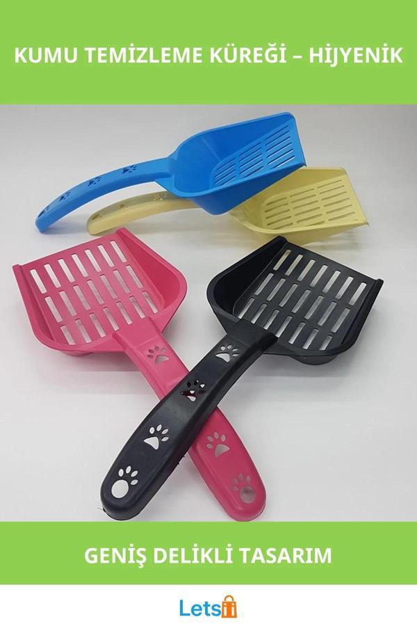 Renkli Kedi Kumu Temizleme Küreği 24 cm - Image 1