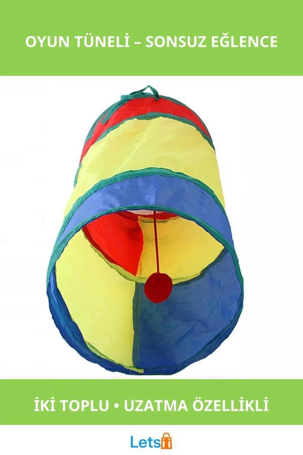 50 cm Uzunluk 25 cm Çap Kedi Oyun Tüneli - Image 1