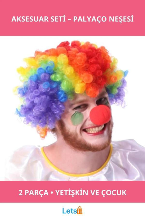 Renkli Palyaço Bonus Burun Seti Yetişkin ve Çocuklar İçin - Image 1
