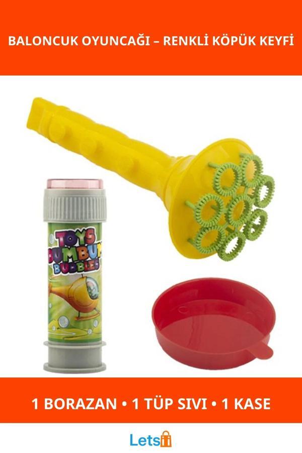 Renkli Borazan Baloncuk Oyuncağı Çocuklar İçin Eğlenceli Oyun - Image 1