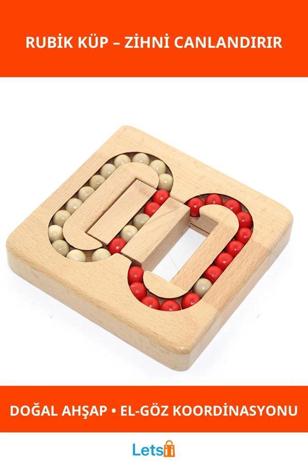 Ahşap Eğitici Rubik Küp Oyunu Zeka Geliştirici Eğlence - Image 1