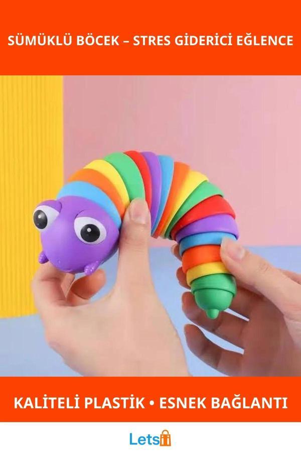 Eğlenceli Renkli Dayanıklı Plastikten Yapılmış Sümüklü Böcek Oyuncak - Image 1