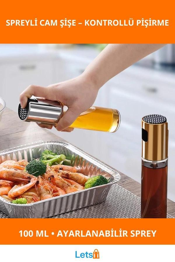 100 ml Çok Amaçlı Spreyli Cam Şişe Gümüş - Image 1