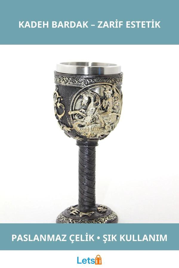 Paslanmaz Çelik Kadeh Bardak Şık Tasarım ve Dayanıklılık - Image 1