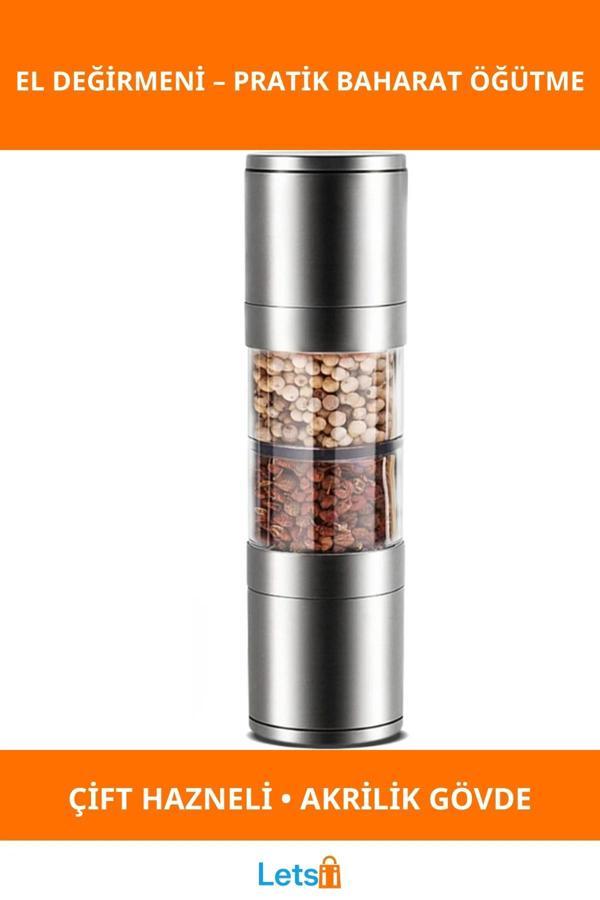 2'si 1 Arada Şeffaf Akrilik El Değirmeni - Image 1