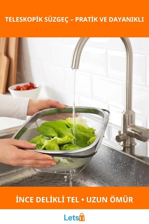 Paslanmaz Çelik Teleskopik Süzgeç Dayanıklı ve Hijyenik - Image 1