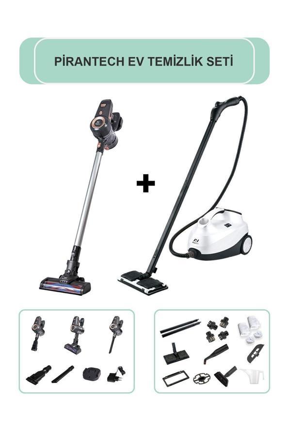 ES92 Şarjlı Dikey Süpürge / CB-107C Buharlı Temizlik Makinası (Ev Temizlik Seti) - Image 1