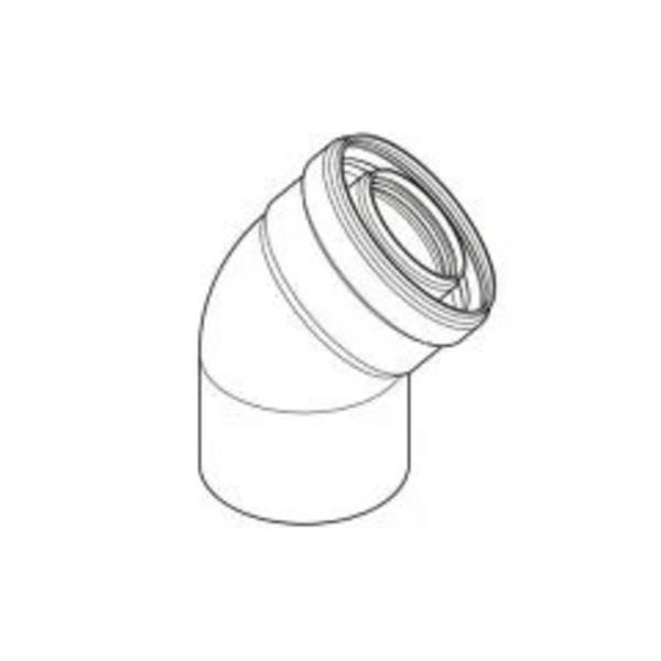 DAİKIN YOĞUŞMALI İLAVE BACA DİRSEĞİ NDJ SMART 45° AÇIK (SİYAH) - Image 1