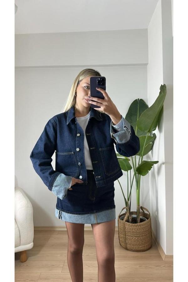 Acar Boutique Tasarım Jean Ceket - Image 1