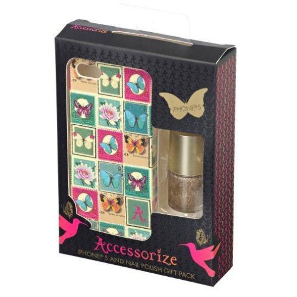 iPhone SE/5S/5 Accessorize Pul Desenli Ojeli Sert Kılıf  - Image 1