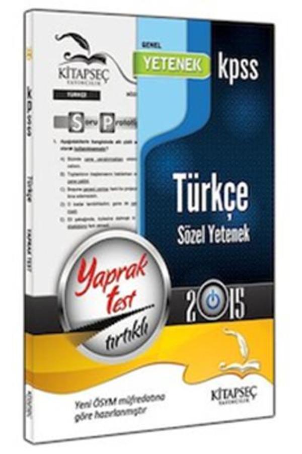 Kitapseç 2015 KPSS Genel Yetenek Türkçe Yaprak Test - Kitapseç Yayınları - Image 1